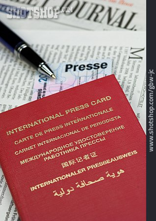 
                Dokument, Presseausweis, Internationaler Presseausweis                   