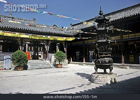 
                Tempel, Buddhismus, Shanxi, Taihuai                   
