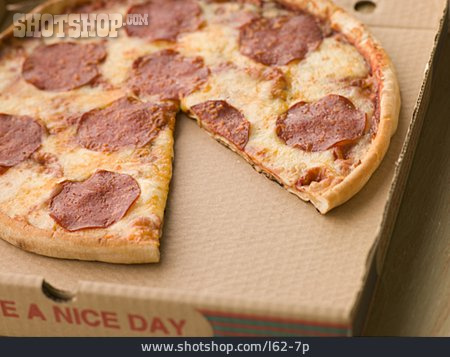 
                Pizza, Pizzastück, Salami-pizza                   