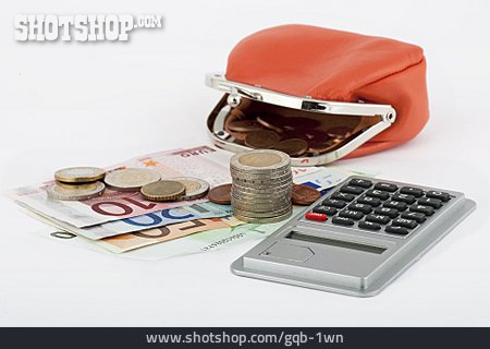 
                Taschenrechner, Bargeld, Portemonnaie                   