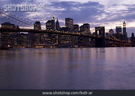 
                Skyline, New York, Manhattan, Brooklyn Bridge                   