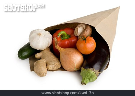 
                Gemüse, Einkaufstüte, Gemüseeinkauf                   