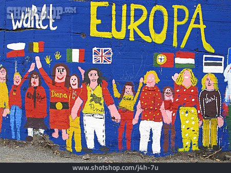 
                Europa, Wandmalerei, Eu, Europawahl                   