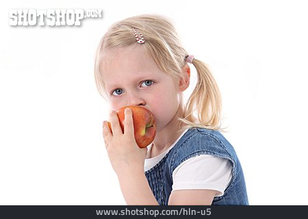
                Mädchen, Essen, Apfel                   