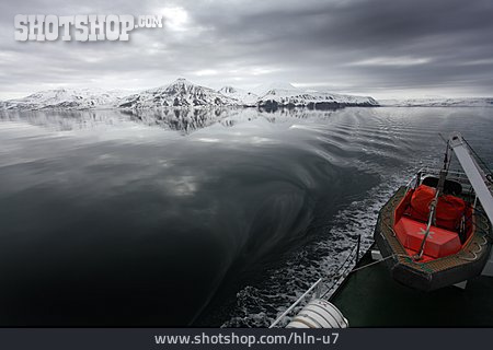
                Schifffahrt, Arktis, Beiboot, Polarmeer                   