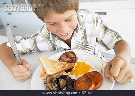 
                Junge, Frühstück, Englisches Frühstück                   