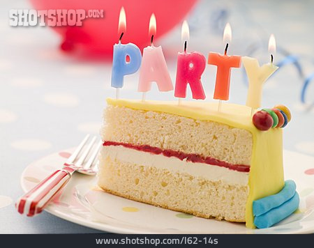 
                Party, Geburtstagstorte, Kuchenstück                   