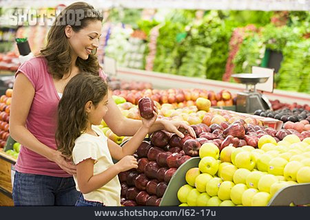 
                Mutter, Tochter, Auswahl, Supermarkt                   