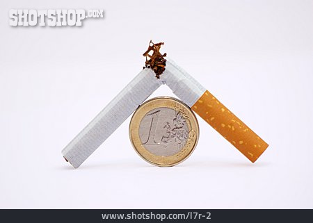 
                Euro, Zigarette, Zerbrochen, Tabaksteuer                   