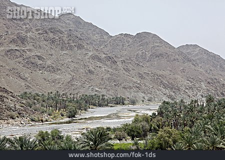 
                Ausgetrocknet, Flussbett, Oman                   