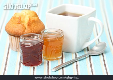 
                Tee, Frühstück, Muffin, Marmelade                   