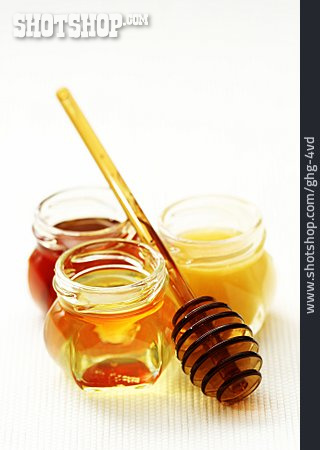 
                Honig, Honigglas, Honigportionierer                   