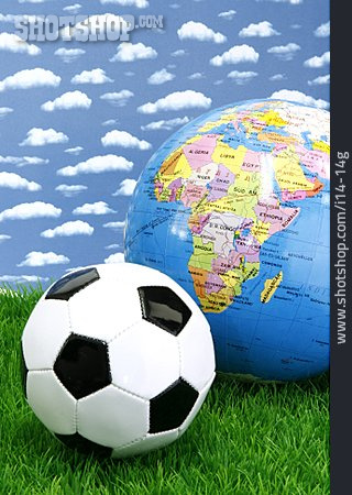 
                Fußball, Weltmeisterschaft, Globus                   