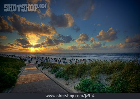 
                Sonnenuntergang, Strand, Wangerooge                   