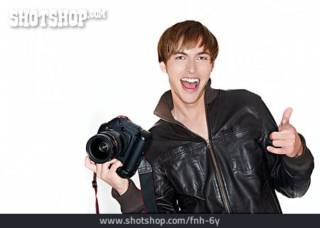 
                Junger Mann, Mann, Begeistert, Fotograf                   
