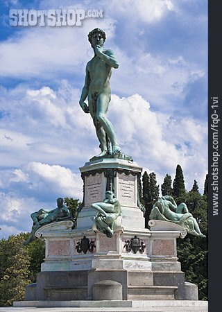 
                Statue, David, Florenz, Bronzestatue                   