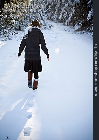 
                Young Woman, Winterly, Winter Walk, Walk                   