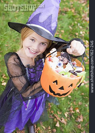 
                Mädchen, Halloween, Verkleidet, Hexenkostüm                   