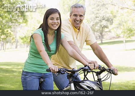 
                Vater, Tochter, Radfahrer, Radtour                   