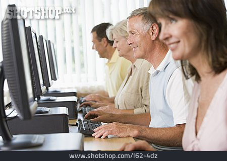 
                Active Seniors, Education, Computer Lesson                   