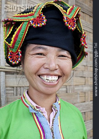 
                Frau, Tracht, Laos                   