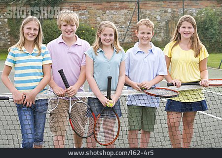 
                Kindergruppe, Freundschaft, Tennis, Tennismannschaft                   