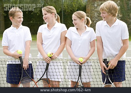 
                Kindergruppe, Freundschaft, Tennis, Tennismannschaft                   