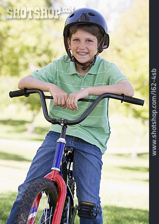 
                Junge, Radfahrer, Fahrradhelm, Bmx-fahrrad                   