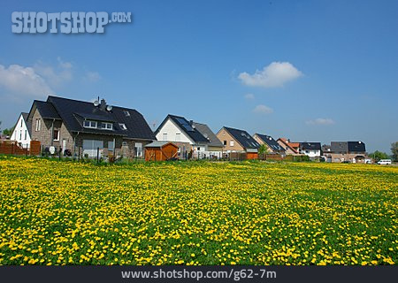 
                Wohnhaus, Blumenwiese, Ländlich, Wohngebiet                   