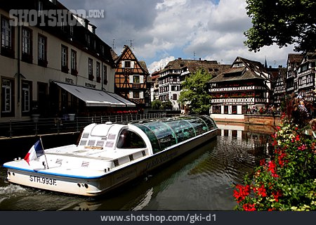 
                Kanal, Ausflugsschiff, Straßburg                   