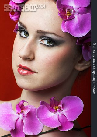 
                Beauty & Kosmetik, Frau, Orchideenblüte                   