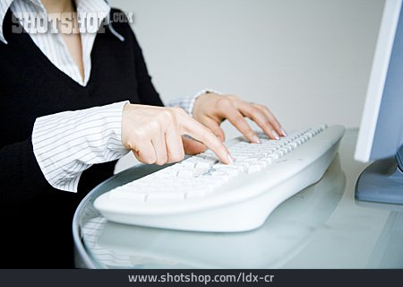 
                Frau, Computer, Tastatur, Tippen                   