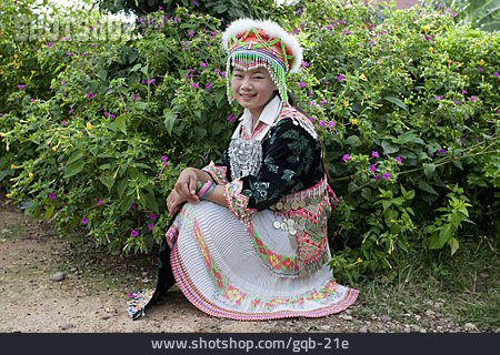 
                Junge Frau, Tracht, Hmong-frau                   