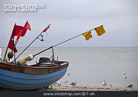 
                Fahne, Fischerboot, Reusenstange                   