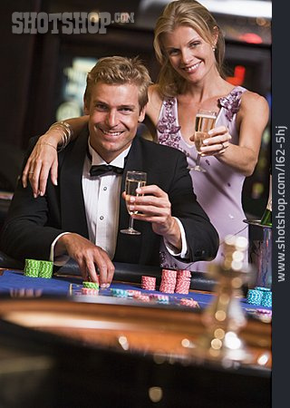 
                Couple, Gambling, Champagne Glass, Roulette                   