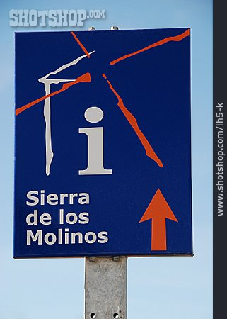 
                Hinweisschild, Wegweiser, Sierra De Los Molinos                   