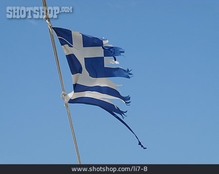 
                Zerrissen, Griechenland, Nationalflagge                   