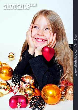 
                Girl, Anticipation, Christmas Tree Decorations                   