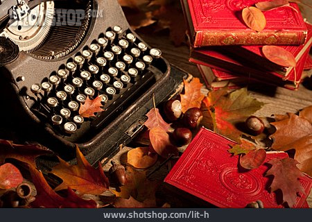 
                Herbst, Buch, Schreibmaschine                   