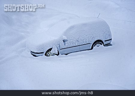 
                Auto, Verschneit, Schneechaos                   