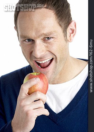 
                Mann, Gesunde Ernährung, Apfel                   