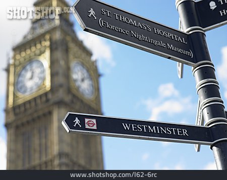 
                London, Wegweiser, Big Ben, Sightseeing                   