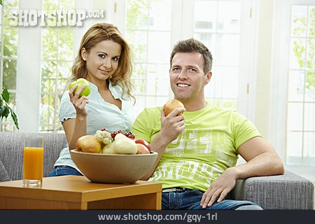 
                Paar, Gesunde Ernährung, Häusliches Leben                   
