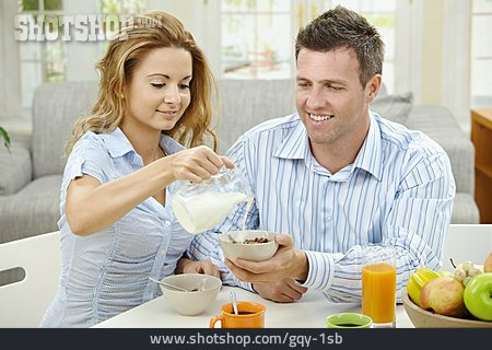 
                Paar, Frühstück, Zusammen                   