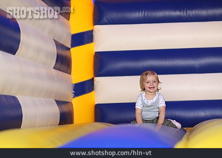 
                Child, Girl, Bouncy Castle                   
