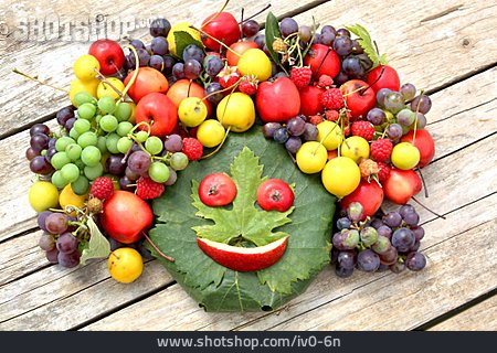 
                Obst, Gesicht, Ernte                   