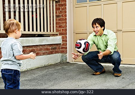 
                Vater, Fußball, Sohn, Ballspiel                   