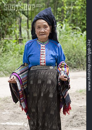 
                Seniorin, Tracht, Laos                   