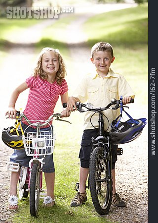 
                Junge, Mädchen, Radfahren                   
