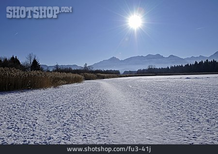 
                Winterlandschaft, Bayern, Hopfensee                   